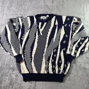 VTG Sport Abstract Pattern Knit Sweater XL Extra Large Pullover Coogi Style